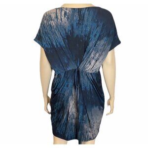 BEVERLY DRIVE Blue Tie Dye Waist Tie Dress